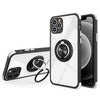 iPhone 12 Pro phone clear case dual ring Soft Flexible Rubber Protective shockproof Cover black