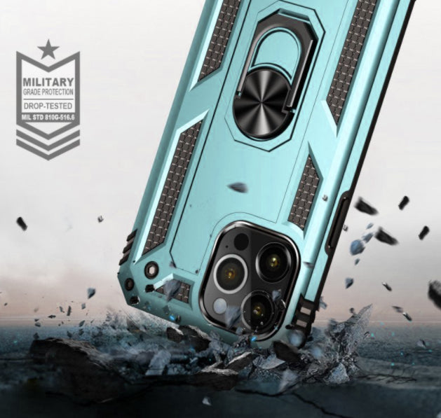 iPhone 13 Pro phone case green ring armor anti drop shockproof rugged protective