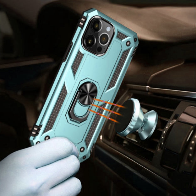 iPhone 13 Pro phone case green ring armor anti drop shockproof rugged protective