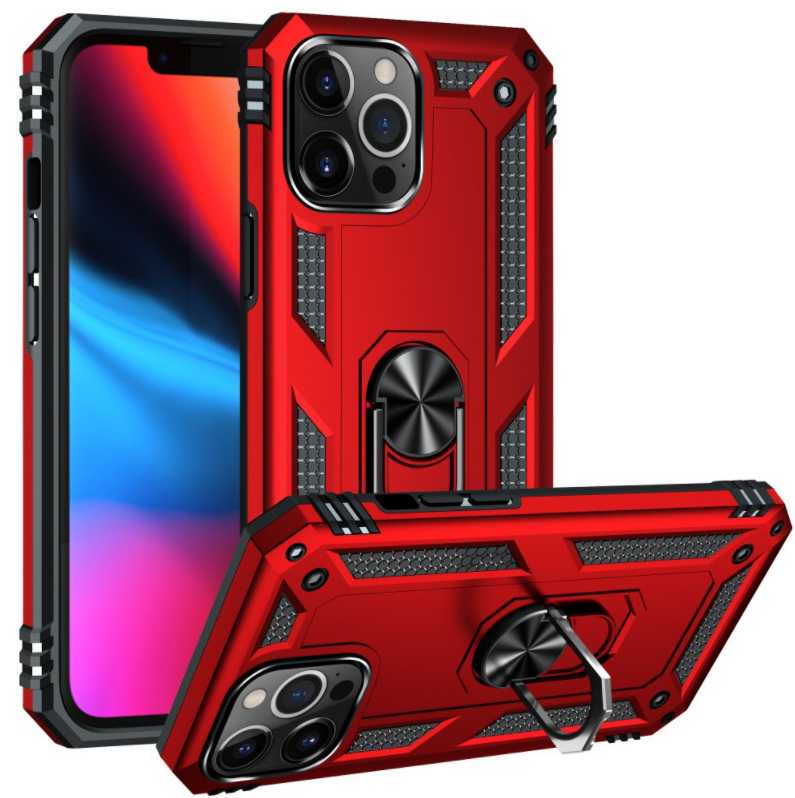 iPhone 13 Pro phone case red ring armor anti drop shockproof rugged protective