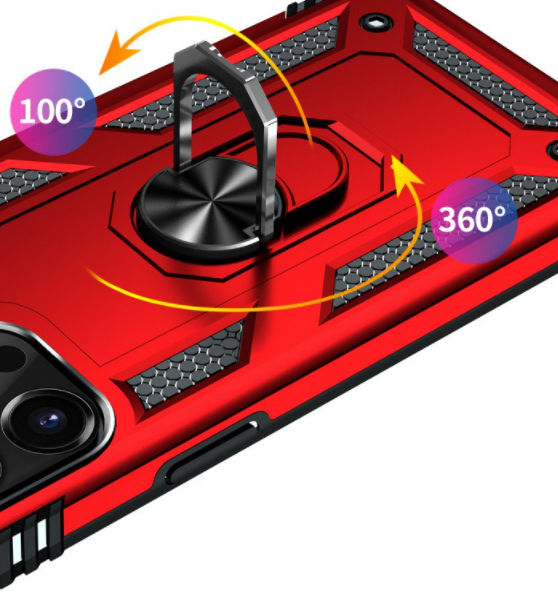 iPhone 13 Pro phone case red ring armor anti drop shockproof rugged protective