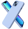 iPhone 13 & iPhone 14 Case. Soft Flexible Rubber Protective Cover light blue liquid silicone
