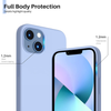 iPhone 13 & iPhone 14 Case. Soft Flexible Rubber Protective Cover light blue liquid silicone