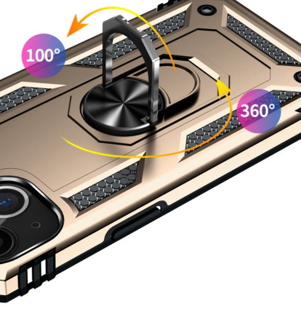 iPhone 13 & iPhone 14 Case. gold ring armor anti drop shockproof rugged protective phone case