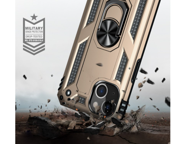 iPhone 13 & iPhone 14 Case. gold ring armor anti drop shockproof rugged protective phone case