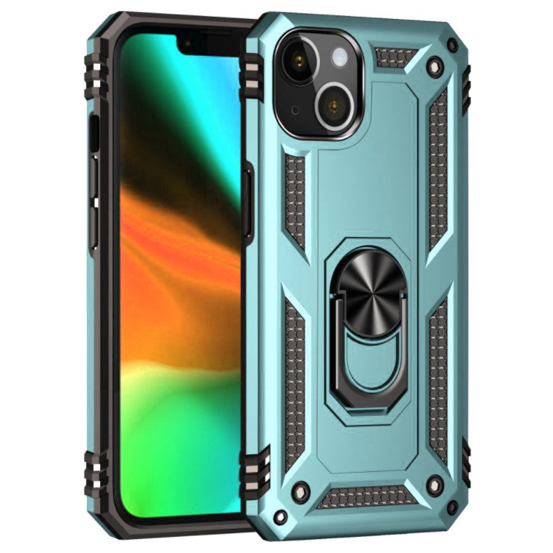 iPhone 13 & iPhone 14 Case. green ring armor anti drop shockproof rugged protective