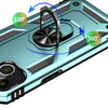 iPhone 13 & iPhone 14 Case. green ring armor anti drop shockproof rugged protective