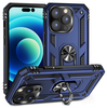 iPhone 14 Pro blue armor phone case with ring - Anti-drop, shockproof and rugged protective design