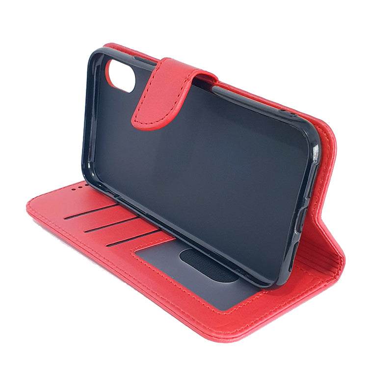 iPhone XR phone case wallet cover flip anti drop anti slip shockproof red