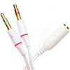 3.5mm AUX socket to dual 3.5mm AUX plug. Separate your microphone and audio. White