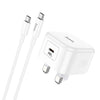 35W PD USB-C Plug with cable for Android, iPhone 15 & iPad (2020 or later). Fast Charger. Power Delivery. 5 to 20V. 1.75A to 3A. Hoco Nk101