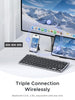 UGREEN Bluetooth Wireless Keyboard Multi Device Easy Switch Portable Mini Keyboard 500 Day Battery Silent Typing Ergonomic Keys QWERTY UK Layout BT5.3 2.4G
