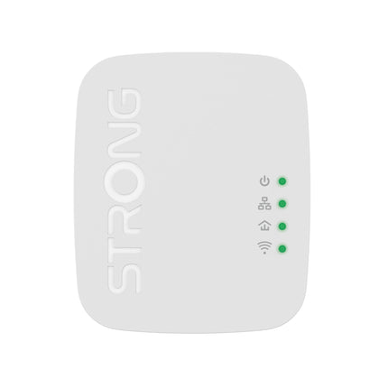 STRONG AV600 Wireless Powerline Kit, WiFi N300, Ethernet Ports, Powerline WiFi Extender,  IE / UK Plug, Plug & Play