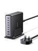 UGREEN 200W USB C Charger 8-Port GaN Desktop Charger Fast Charging Station Block PD 100W Laptop Charger Plug Support PPS Compatible with MacBook Pro/Air, iPhone Series, Galaxy Series, etc