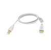 5m USB 2.0 Printer cable. USB-A (M) to USB-B (M). Bandwidth 480mbit/s. 28+24 AWG. Ferrite cores. White. Vision