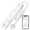 Smart Power Strip Energy Monitoring, Wifi Extension Lead, 3 USB Ports (2 x A, 1 x C), Supports Alexa, Google Home, Smart Life App, 1.5M, 2.4GHz, 13A