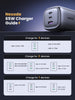 UGREEN Nexode 65W USB C Charger, Foldable GaN Fast Charger 3-Port Plug PPS/PD3.0, Compatible with MacBook Pro/Air, iPhone 16/15, iPad, Galaxy S24/S23, Steam Deck
