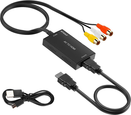 RCA AV to HDMI Converter adapter with built in RCA cable, HDMI lead