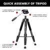 Camera Tripod Aluminium Monopod. 182cm/72-inch. Lightweight and Compact for Travel. 3-way Swivel Head. 2 Quick Release Plates for DSLR Video. Black