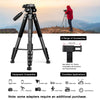 Camera Tripod Aluminium Monopod. 182cm/72-inch. Lightweight and Compact for Travel. 3-way Swivel Head. 2 Quick Release Plates for DSLR Video. Black