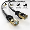 Cat 6 Ethernet Cable 15M/50 ft,FTP-550MHZ-Shielded CAT6 RJ45 Network LAN Waterproof Direct Burial Internet Cord 15M Round Black