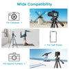 Camera Phone Tripod. Portable Foldable. Fully Flexible Mount Tripod Stand with 3D Head, Quick Release Plate & Bluetooth Remote. 67.7"/172cm