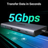UGREEN Docking Station Revodok Pro 210 USB C Hub 10 in 1 Dual 4K 60Hz Single 8K 30Hz Gigabit Ethernet 100W PD 4x 5Gbps USB Ports SD TF USB C Dock for Laptops