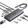UGREEN Docking Station Revodok Pro 210 USB C Hub 10 in 1 Dual 4K 60Hz Single 8K 30Hz Gigabit Ethernet 100W PD 4x 5Gbps USB Ports SD TF USB C Dock for Laptops