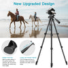 Camera Phone Tripod. Portable Foldable. Fully Flexible Mount Tripod Stand with 3D Head, Quick Release Plate & Bluetooth Remote. 67.7"/172cm