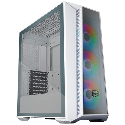 Cooler Master MasterBox 520 Mesh White PC Case – 3 ARGB Fans, USB-C, E-ATX Support, 360mm Radiator Ready, Tempered Glass Side Panel
