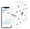 Smart Plug with Energy Monitoring, 2,4GHz WiFi, SmartLife APP Wireless Remote Control, Timer Function, Supports Alexa, Google Home, 13A. 4 Pack