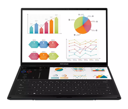 ASUS ZenBook Duo, with detachable keyboard, Intel Core Ultra 9, 185H, up to 5.1 GHz, Win 11 Home, Intel Arc Graphics, 32 GB RAM, 2 TB