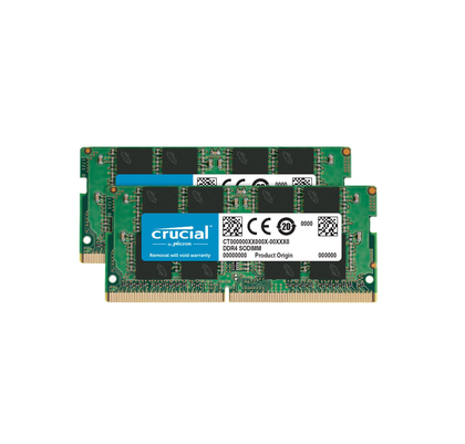 Crucial, DDR4, 32GB, 2 x 16GB, Computer RAM Memory, SO DIMM 260 pin, 3200 MHz, PC4, 25600, CL22, 1.2 V, unbuffered, Non ECC