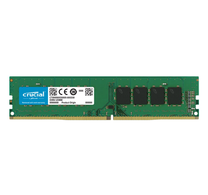 Crucial, DDR4, 8GB, Computer RAM Memory, DIMM 288 pin, 3200 MHz, PC4, 25600, CL22, 1.2 V, unbuffered, Non ECC