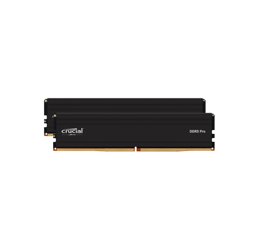 Crucial, DDR5, 64GB, 2 x 32GB, Computer RAM Memory, DIMM 288 pin, 5600 MHz, PC5, 44800, CL46, 1.1 V, unbuffered, on, die ECC, black