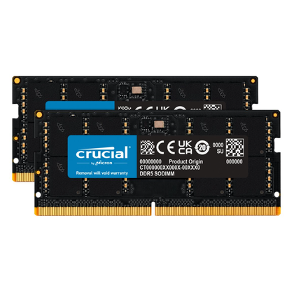 Crucial, DDR5, 64GB, 2 x 32GB, Computer RAM Memory, SO DIMM 262 pin, 5600 MHz, PC5, 44800, CL46, 1.1 V, Non ECC