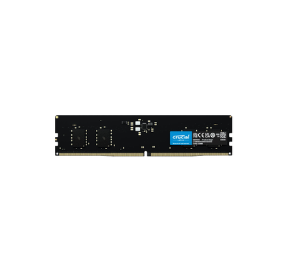 Crucial, DDR5, 8GB, Computer RAM Memory, DIMM 288 pin, 5600 MHz, PC5, 44800, CL46, 1.1 V, unbuffered, on, die ECC, black