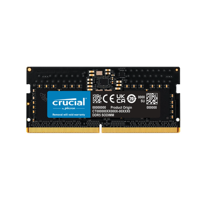 Crucial, DDR5, 8GB, Computer RAM Memory, SO DIMM 262 pin, 5600 MHz, PC5, 44800, CL46, 1.1 V, on, die ECC