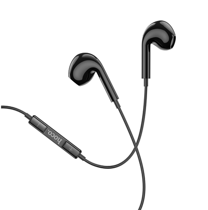 Earphones Max for 3.5mm Audio Jack. Wired, In-ear, Mic, Volume and Call answer buttons. Plug and Play. Hoco M101 Max. Black