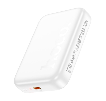 HOCO 10000 mAh Wireless Magnetic Power Bank. Magsafe. Fast Charge PD Type-C 38.5Wh USB-C. J117A white