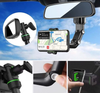 HOCO DCA15 Rearview Mirror Phone Holder 360° Rotating Universal Car Mount Black