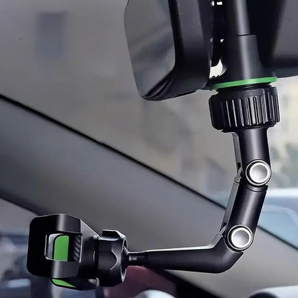 HOCO DCA15 Rearview Mirror Phone Holder 360° Rotating Universal Car Mount Black