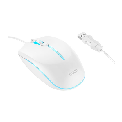 HOCO GM37 Luminous Gaming Mouse RGB Wired 800-2400 DPI White