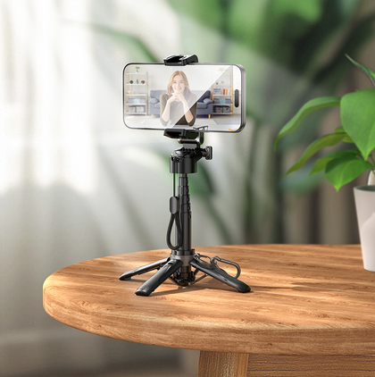 HOCO K27 Aluminum Alloy Wireless Tripod & Selfie Stick with Bluetooth Remote for Smartphones (4.5–7.0 Inch)