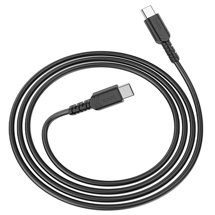 Hoco 1.5m 100W 5A USB-C to USB-C cable. Fast charge/data for iPhone 15, iPad 2020 to 2023, laptop, Samsung & android phones with USB C port. X62 Black