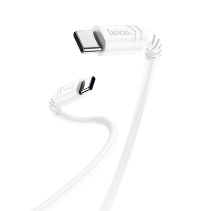 Hoco 1.5m 100W 5A USB-C to USB-C cable. Fast charge/data for iPhone 15, iPad 2020 to 2023, laptop, Samsung & android phones with USB C port. X62 White