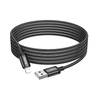 Hoco 3 metre 2.4a USB-A to iPhone 5 to 14, iPad pre 2019. Braided cable. Fast charge/data cable. X91 Black