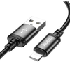 Hoco 3 metre 2.4a USB-A to iPhone 5 to 14, iPad pre 2019. Braided cable. Fast charge/data cable. X91 Black