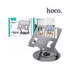 Hoco DH21 Leader Mini Rotating Metal Laptop Stand – Adjustable Aluminum Ergonomic Notebook Holder, 70° Tilt, Silver