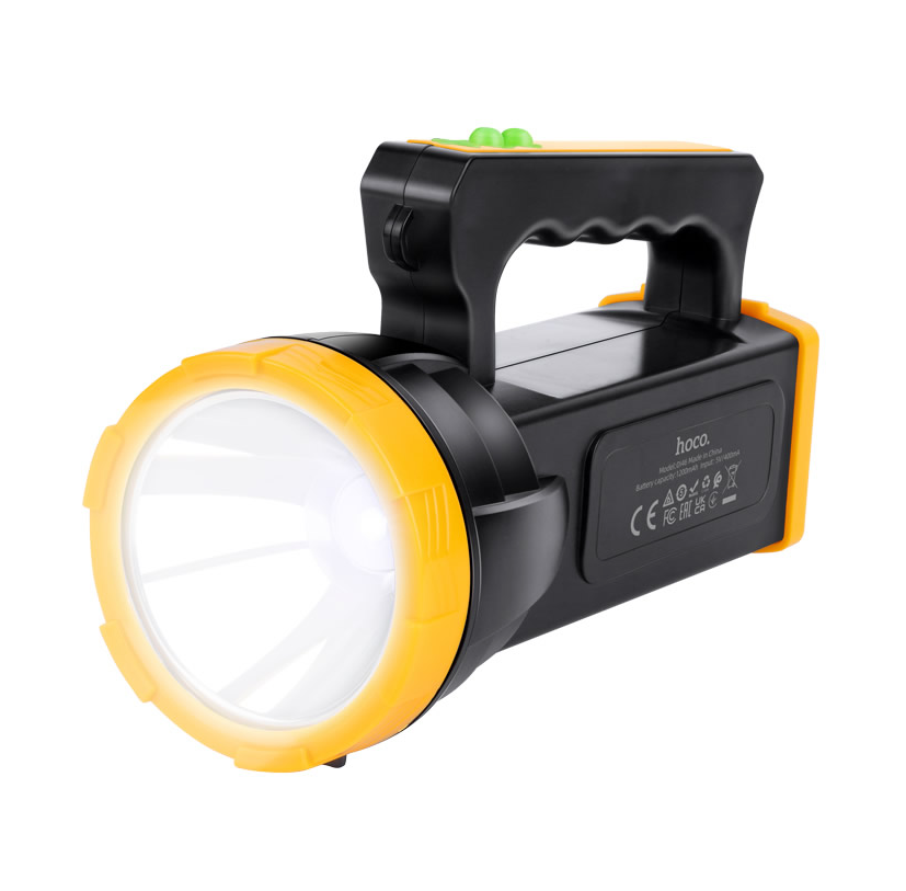 Hoco DI46 Cool Flame Long Range Portable LED Light – 1200mAh Rechargeable Flashlight with Type-C Charging – Black